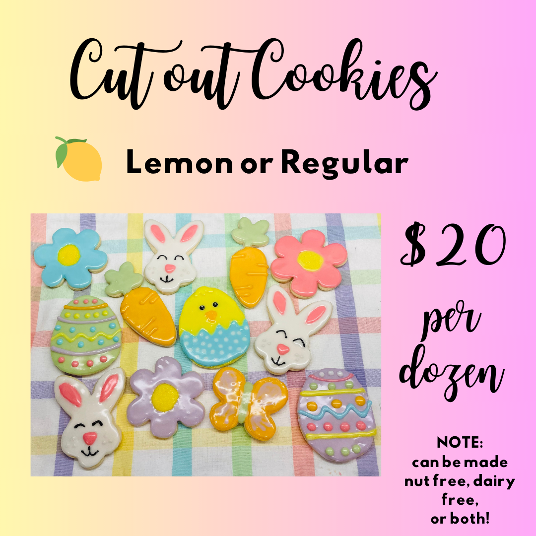 Easter Cut Out Cookies - Dozen