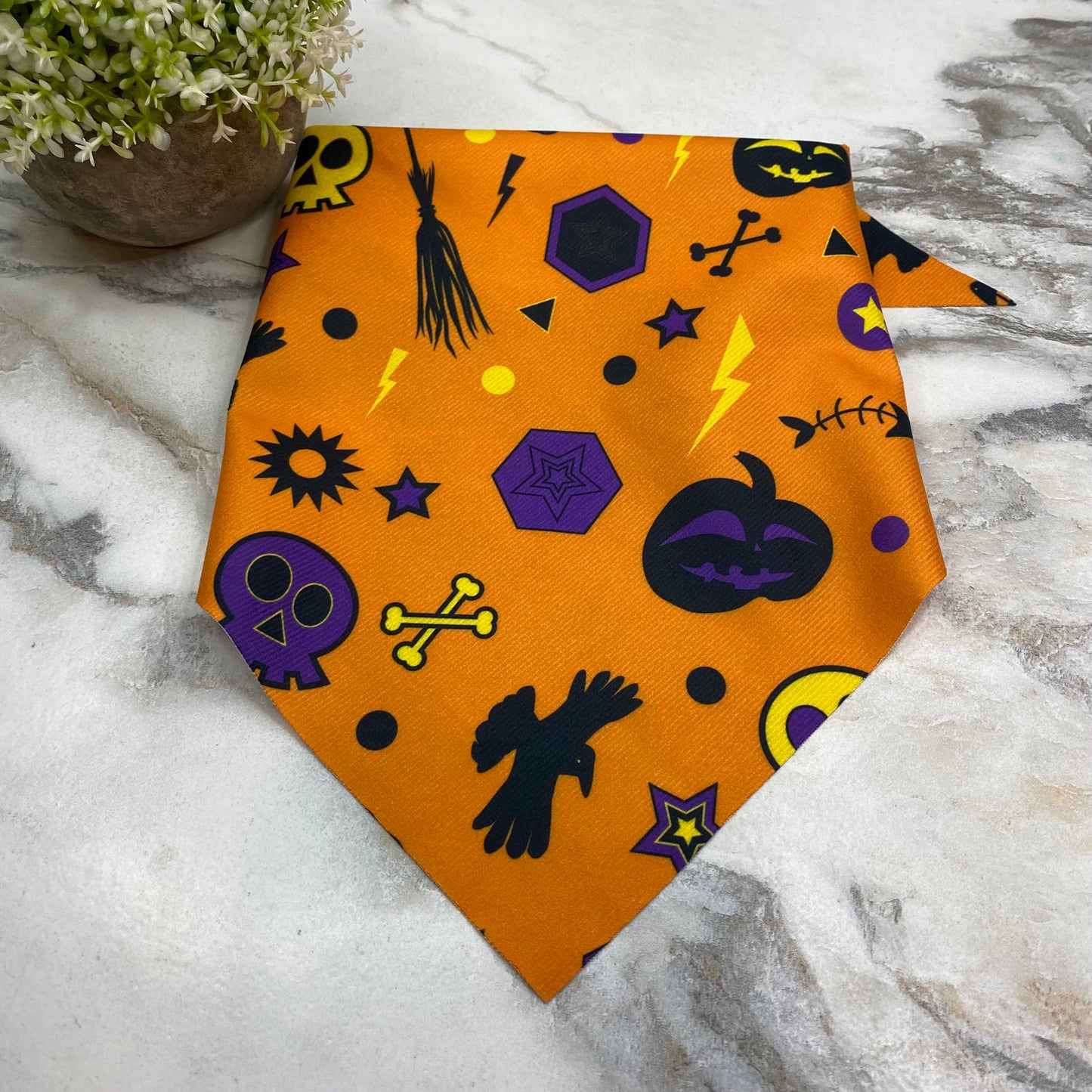 Dog Bandana - Halloween - Crows & Lightning Bolts