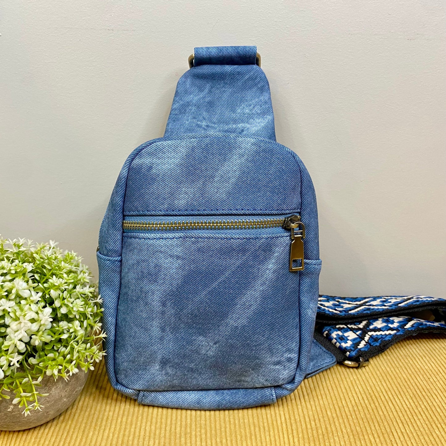 The Sling Bag - Denim Suede