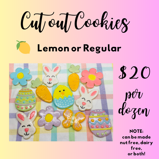Easter Cut Out Cookies - Dozen