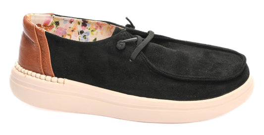 Black faux suede-Kayak 2 boat shoe