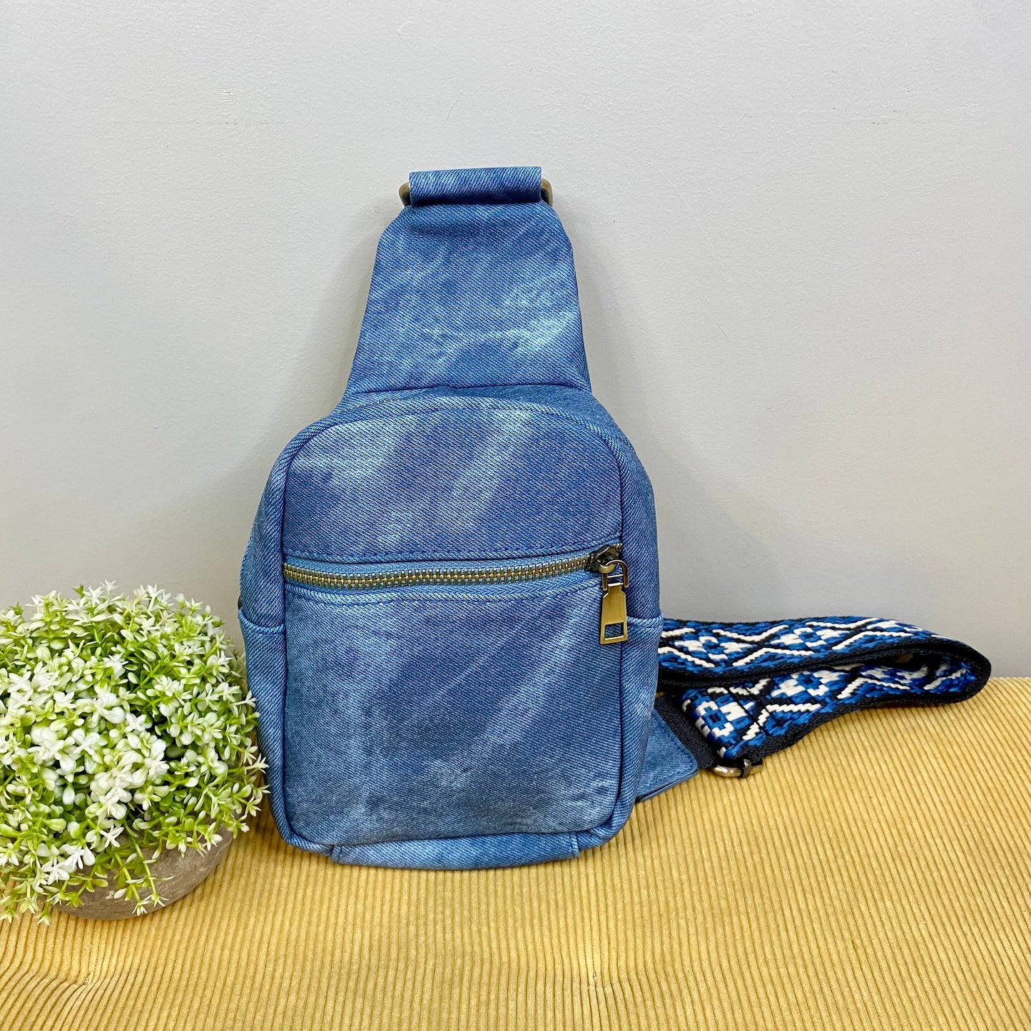 The Sling Bag - Denim Suede