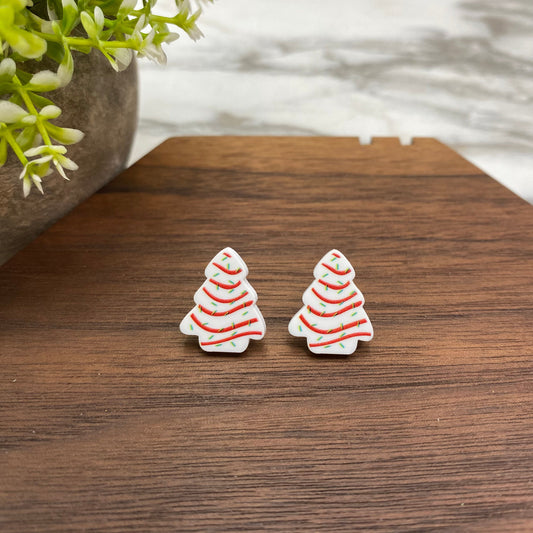 Acrylic Studs - Christmas Tree Cakes