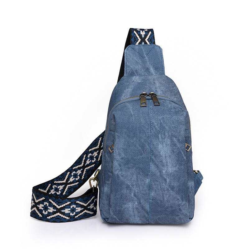 The Sling Bag - Denim Suede - Side Zip