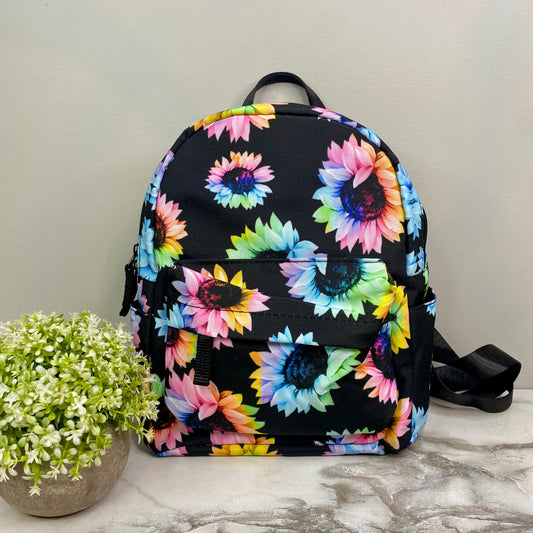 Mini Backpack - Rainbow Sunflower