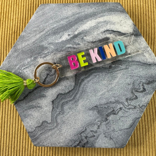 Keychain - Clear Tassel Be Kind