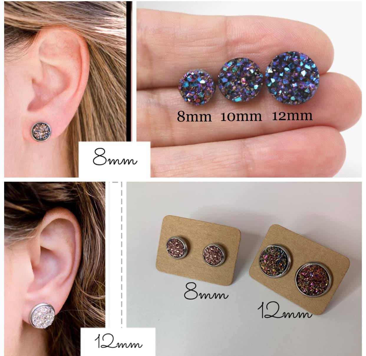 Druzy stud earrings