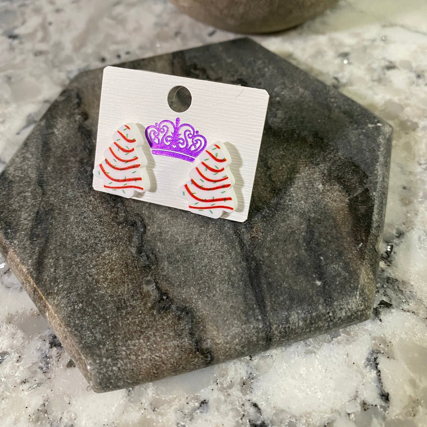 Acrylic Studs - Christmas Tree Cakes